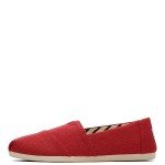 TOMS Women's Alpargata Recycled Cotton Canvas Loafer Flat, Red, 10