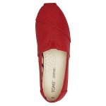 TOMS Women's Alpargata Recycled Cotton Canvas Loafer Flat, Red, 10