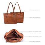 Leather Purse For Women - Real Leather Tote For Women - Ladies Shoulder Handbag For Work, Travel, Casual Use (Tan Washed)