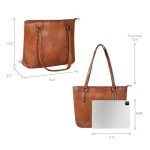 Leather Purse For Women - Real Leather Tote For Women - Ladies Shoulder Handbag For Work, Travel, Casual Use (Tan Washed)