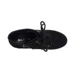 Soda Second Lug Sole Chunky Heel Combat Ankle Boot Lace up w/Side Zipper (8, Black Imitation Suede)