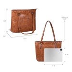 Leather Purse For Women - Real Leather Tote For Women - Ladies Shoulder Handbag For Work, Travel, Casual Use (Tan Washed)