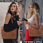 Leather Purse For Women - Real Leather Tote For Women - Ladies Shoulder Handbag For Work, Travel, Casual Use (Tan Washed)