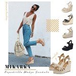 mikarka Wedge Sandals for Women: Open Toe Wedges Heels for Women - Comfortable Braided Summer Espadrilles Wedges Ankle Strap Platform High Heels Vacation Shoes