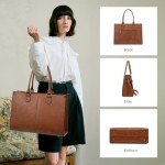 LOVEVOOK Laptop Bag for Women, 15.6 inch Laptop Tote Bag Vintage Work Bags for Women Computer Bag Office Briefcase Handbag