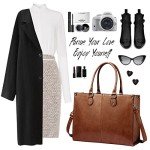 LOVEVOOK Laptop Bag for Women, 15.6 inch Laptop Tote Bag Vintage Work Bags for Women Computer Bag Office Briefcase Handbag