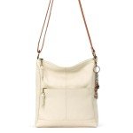 The Sak Lucia Crossbody Bag in Leather, Adjustable Strap, Stone