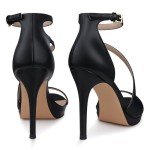 CELLENZ Stiletto Women High Heels: Platform Heel for Women Sexy Dressy - Black Heels Prom Comfortable - Strappy Heeled Sandals Size 8
