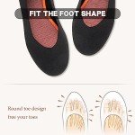 ATHMILE Black Ballet Flats - Washable Knit Flats with Round Toe and Low Wedge for Wedding, Business, Work, Office - Size 8