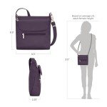 Travelon Anti-theft Classic Mini Shoulder Bag Sling Tote, Purple