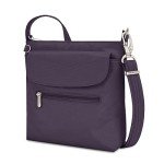 Travelon Anti-theft Classic Mini Shoulder Bag Sling Tote, Purple