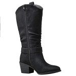 GLOBALWIN Women's Black Knee High Cowboy Boots Cowgirl Boots 7M