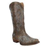 ROPER Womens Riley Embroidery Round Toe Casual Boots Mid Calf Low Heel 1-2" - Brown - Size 8.5 B