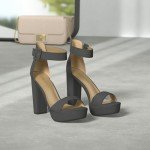 DREAM PAIRS Womens HI-LO High Heel Platform Pump Sandal Orinthia,Size 7,Black/Suede,HI-LO