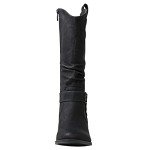 GLOBALWIN Women's Black Knee High Cowboy Boots Cowgirl Boots 7M