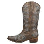 ROPER Womens Riley Embroidery Round Toe Casual Boots Mid Calf Low Heel 1-2" - Brown - Size 8.5 B