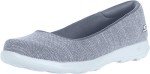 Skechers Women's Go Walk Lite-Susie Ballet Flat, Gray, 9 Medium US