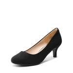 DREAM PAIRS Women's Dress Comfortable Low Heel Pump Shoes,Size 11,Black/Suede,LUVLY