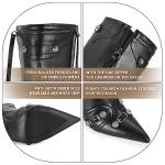 Dsevht Stiletto Boots Black Knee High Boots for Women Sexy Pointed Toe Rivets Tassel Boots Fashion Studded High Heel Long Boot Zipper