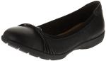 Clarks Women's Meadow Rae Ballet Flat, Black Leather, 8.5