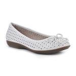 CLIFFS BY WHITE MOUNTAIN Cheryl Women's Ballet Flat, White/Burnished/Smooth, 8.5 M