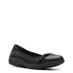 Clarks Women's Meadow Rae Ballet Flat, Black Leather, 8.5