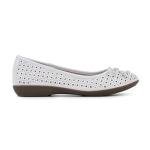 CLIFFS BY WHITE MOUNTAIN Cheryl Women's Ballet Flat, White/Burnished/Smooth, 8.5 M