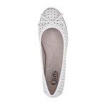 CLIFFS BY WHITE MOUNTAIN Cheryl Women's Ballet Flat, White/Burnished/Smooth, 8.5 M