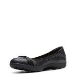 Clarks Women's Meadow Rae Ballet Flat, Black Leather, 8.5