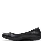 Clarks Women's Meadow Rae Ballet Flat, Black Leather, 8.5