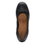 Clarks Women's Meadow Rae Ballet Flat, Black Leather, 8.5
