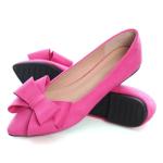 Bow-Knot Suede Ballet Flats in Rose Red
