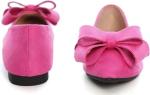 Bow-Knot Suede Ballet Flats in Rose Red