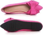 Bow-Knot Suede Ballet Flats in Rose Red