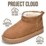 Project Cloud Genuine Suede Ankle Boots for Women - Water Resistant with Memory Foam Insole Winter Boots for Women - Trending Shoes & Comfortable Women's Ankle Boots (Hippy, Chestnut, 8)