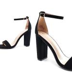 DREAM PAIRS Women's Hi-Chunk High Heel Pump Sandals,Size 8,Black/Nubuck,HI-CHUNK