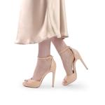 DREAM PAIRS Women's Heels, High Stilettos Ankle Strap Sexy Comfort Dress Shoes Wedding Bridal Pumps Sandals,Size 8,Nude,DWUMHS2565
