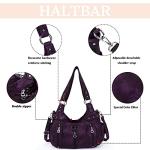Angel Kiss Purses and Handbags for Women Washed Faux Leather Crossbody Hobo Satchel Shoulder Handbag Large Tote Purse(Purple)