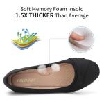 MaxMuxun Women's Black Flats Shoes Faux Suede Round Toe Ballet Dressy Flats Comfortable Slip On Walking Shoes Size 8