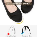 MaxMuxun Women's Black Flats Shoes Faux Suede Round Toe Ballet Dressy Flats Comfortable Slip On Walking Shoes Size 8