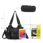 Angel Barcelo Hobo Purse and Handbag for Women PU Leather Purses for Women Black