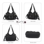 Angel Barcelo Hobo Purse and Handbag for Women PU Leather Purses for Women Black