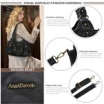 Angel Barcelo Hobo Purse and Handbag for Women PU Leather Purses for Women Black