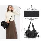 Angel Barcelo Hobo Purse and Handbag for Women PU Leather Purses for Women Black