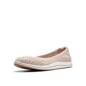 Clarks Women's Breeze Roam Ballet Flat, Light Sand Textile, 8.5