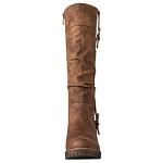 GLOBALWIN Women's Knee High 1.5 inches Low Heel Boot, Camel, Size 8.5M