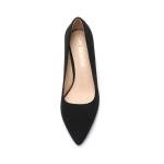 DREAM PAIRS Women's High Stiletto Heels Closed Pointed Toe Dress Pumps Shoes for Wedding Work Office Business, 3 Inches,Size 8,Black/Nubuck,KUCCI