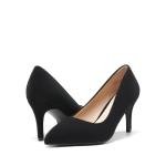 DREAM PAIRS Women's High Stiletto Heels Closed Pointed Toe Dress Pumps Shoes for Wedding Work Office Business, 3 Inches,Size 8,Black/Nubuck,KUCCI