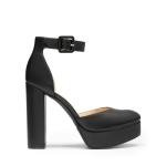 DREAM PAIRS Women's Platform High Chunky Heels Closed Toe Block Ankle Strap Dress Buckle Round Toe Wedding Party Comfortable Pumps Shoes,Size 8,Black-Pu,SDPU2419W