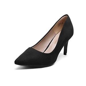 DREAM PAIRS Women's High Stiletto Heels Closed Pointed Toe Dress Pumps Shoes for Wedding Work Office Business, 3 Inches,Size 8,Black/Nubuck,KUCCI